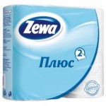 Туалетная бумага "Zewa плюс", белая, 2 слоя (1*4 рул./уп.)