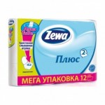 Туалетная бумага "Zewa плюс", белая, 2 слоя (1*12 рул./уп.)