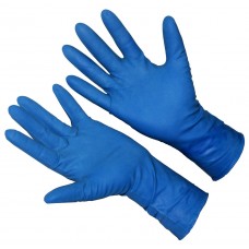 Перчатки латексные HIGH RISK,  повышенной длины и прочности неопудренные, текстурированные, цвет: синий.